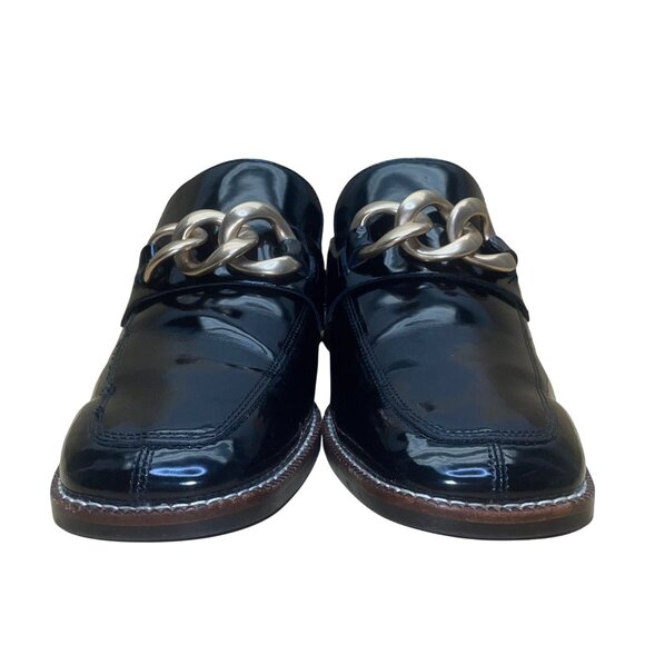 Steve Madden Women’s Black PU Patent Chain Detail Block Heel Lorie Mules Sz 11M - Picture 2 of 8